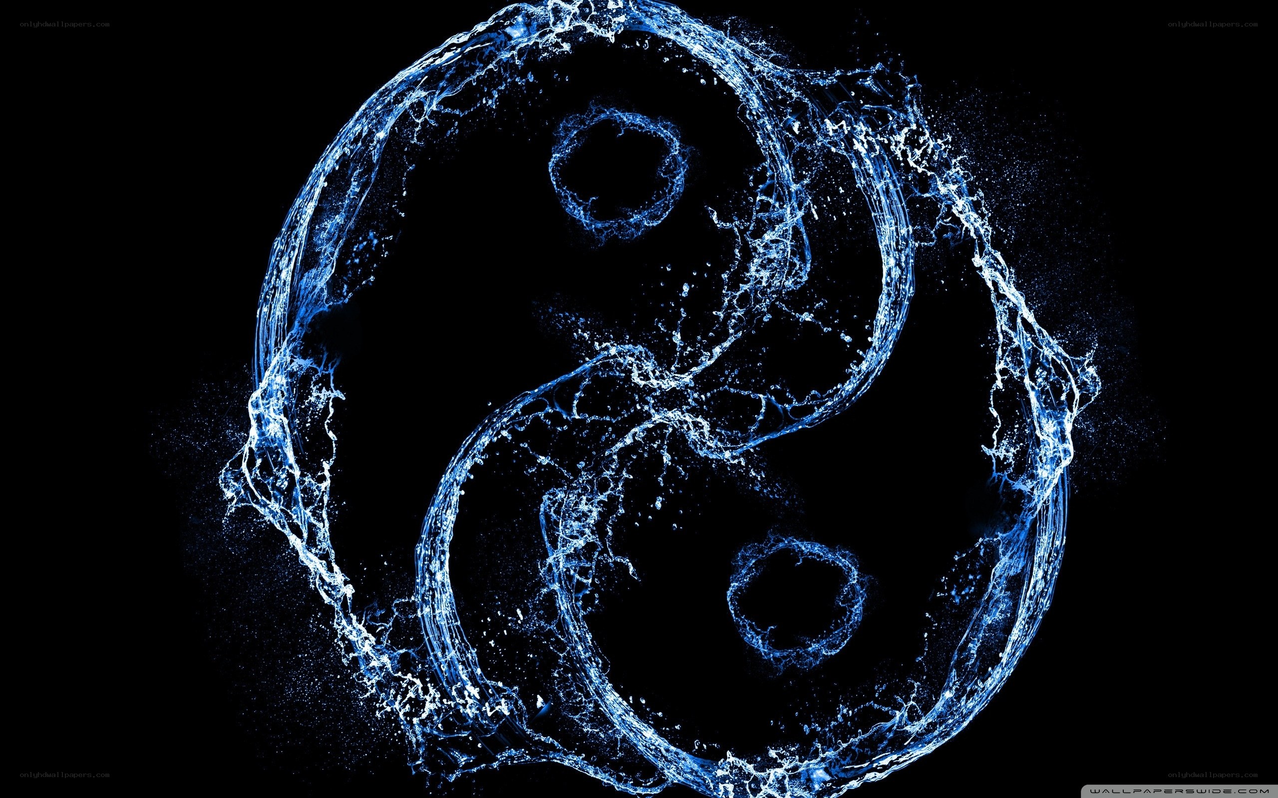 Blue water yin-yang symbol