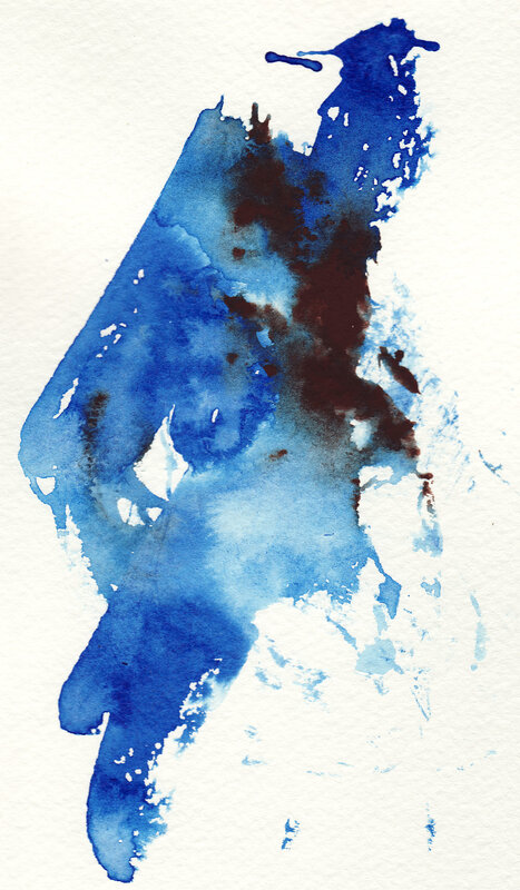 Blue watercolor abstract