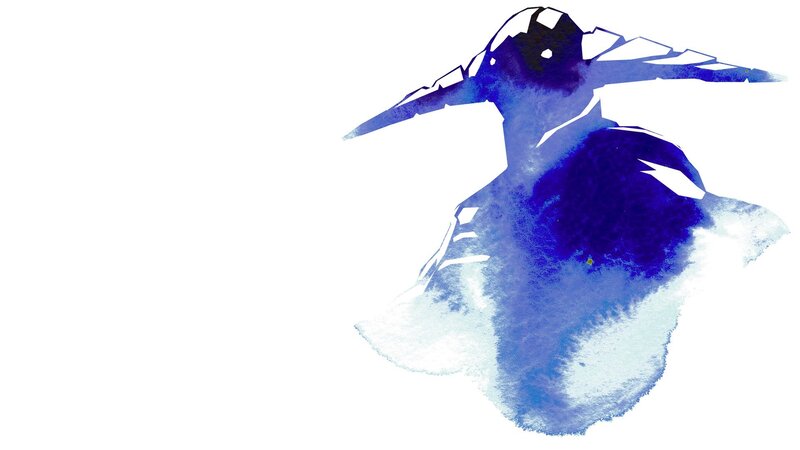 Blue Watercolor Bird