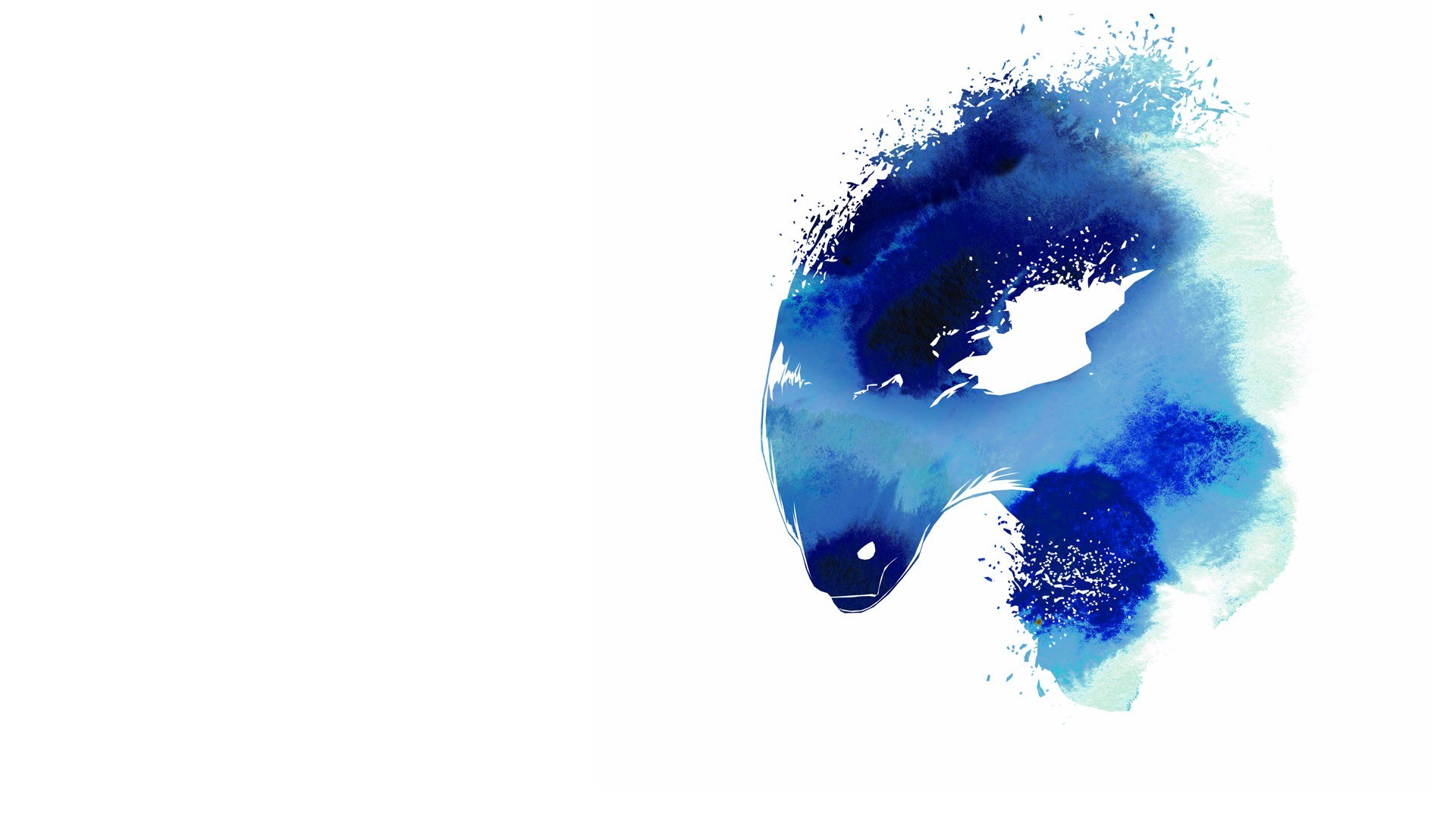 blue watercolor fish art