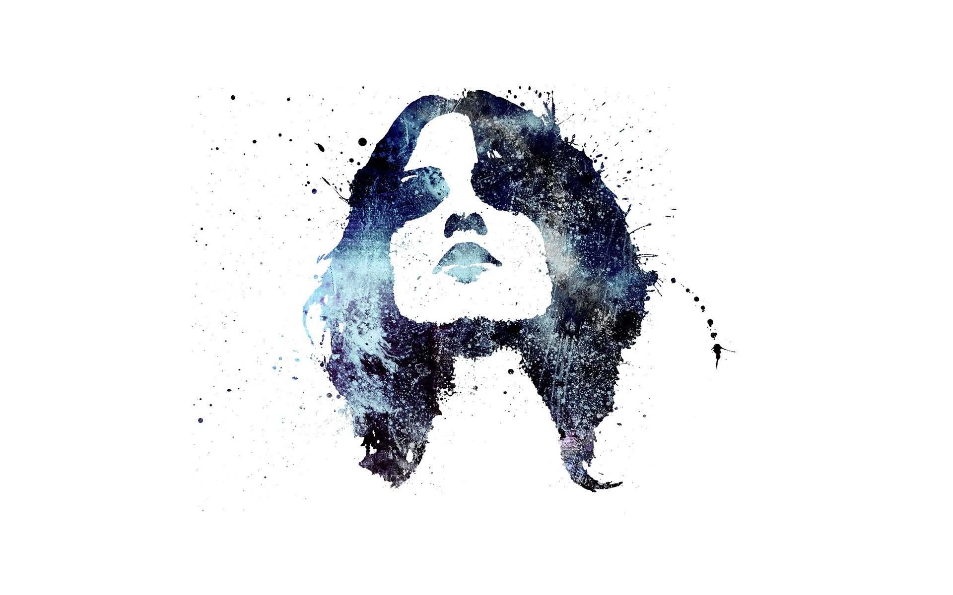 blue watercolor portrait