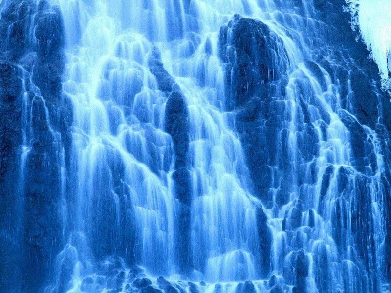 Blue Waterfall Cascade — Serene