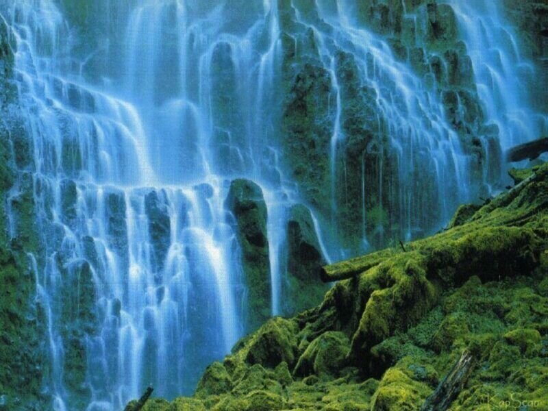 Blue Waterfall Cascade