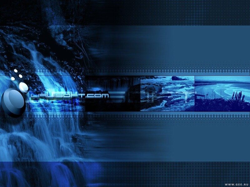 blue waterfall digital wallpaper