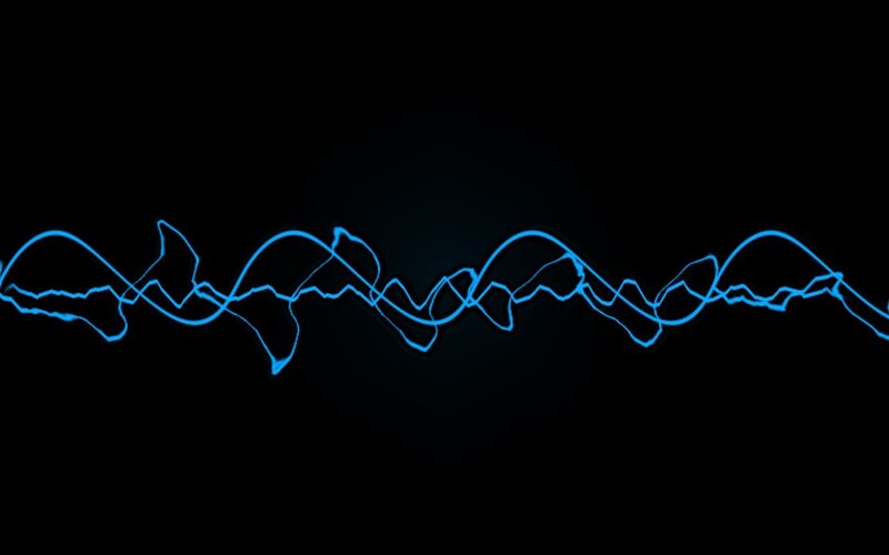 blue wave line on black