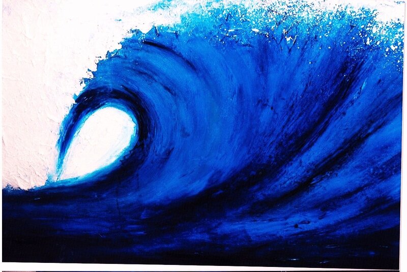 Blue wave painting