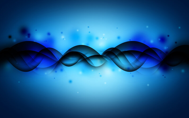Blue Wave Patterns — Calm, Abstract, Waves, Light, Particles, Black