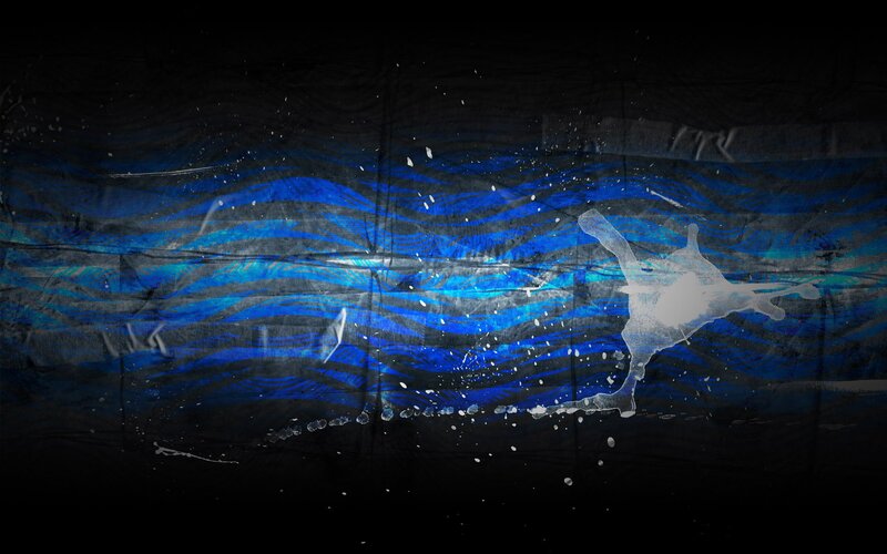 blue wave splashing art