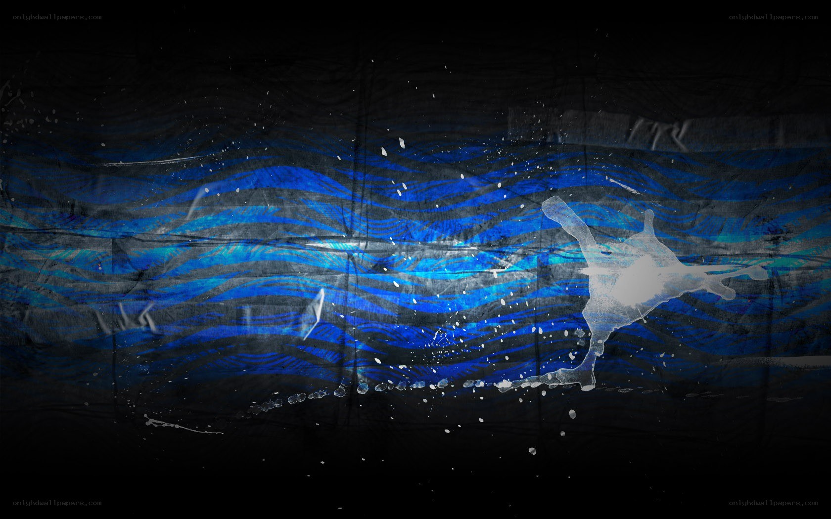 blue wave splashing art
