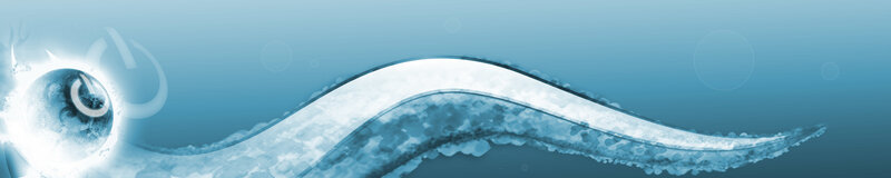 blue wave with glowing orb