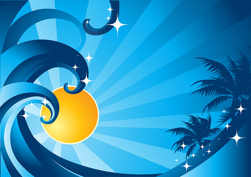 Blue Wave with Sun