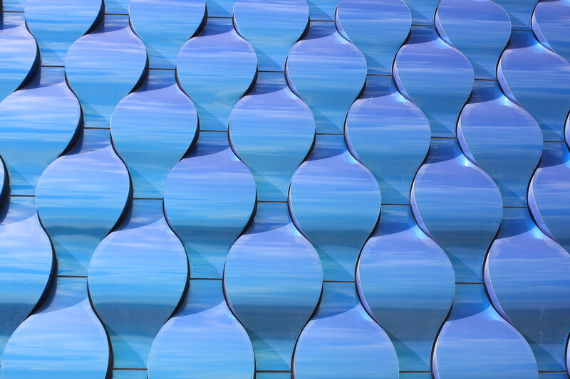 Blue wavy tile pattern