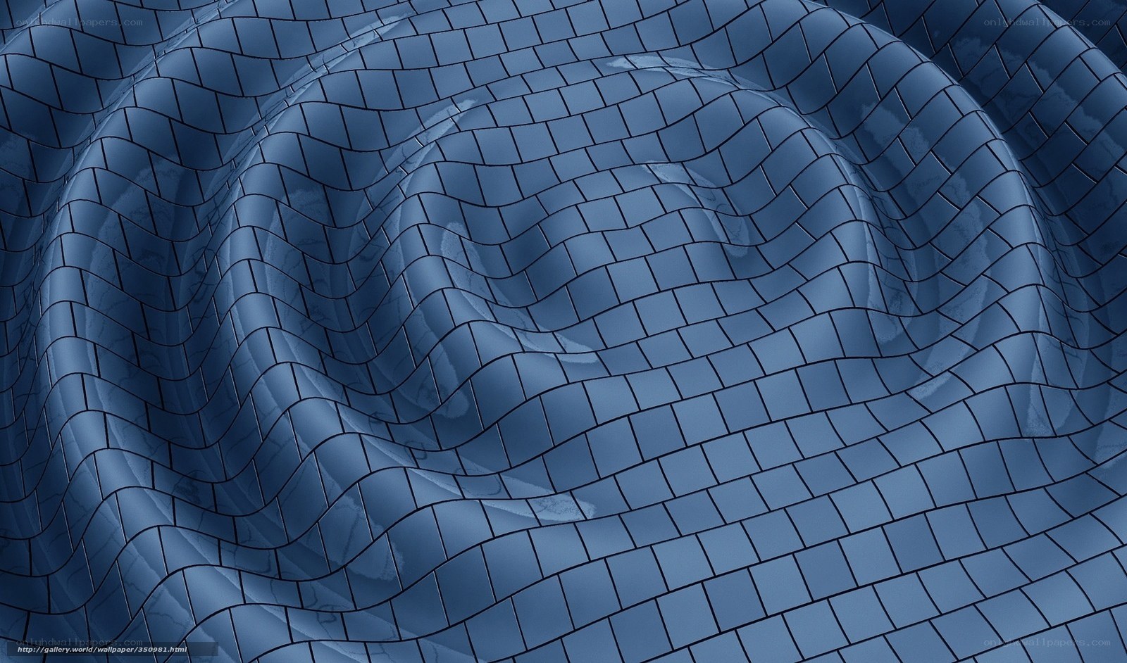 Blue Wavy Tile Pattern