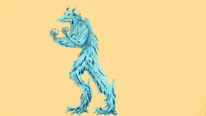 Blue Werewolf Creature