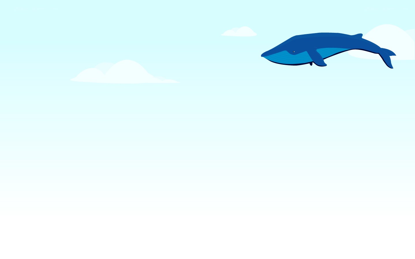blue whale flying in sky