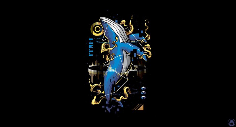 Blue Whale Illustration — Black