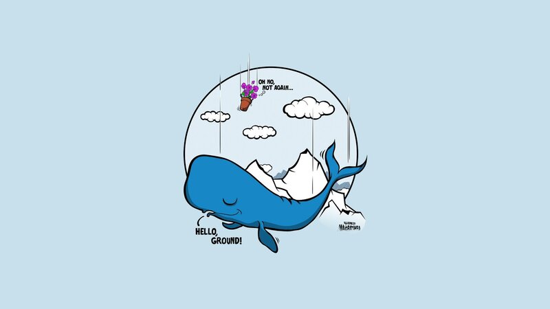 Blue Whale in Clouds — Humorous