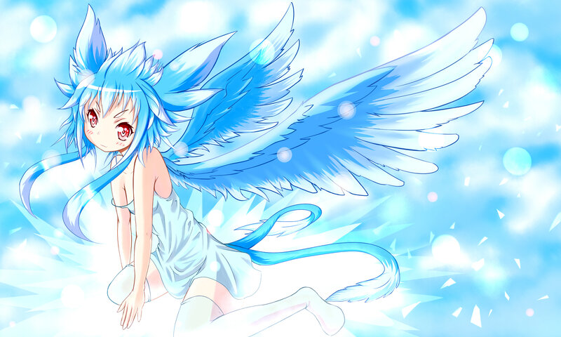 Blue-winged Anime Girl — Blue
