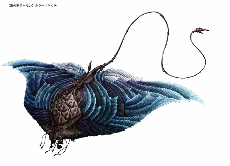 Blue-winged demon creature