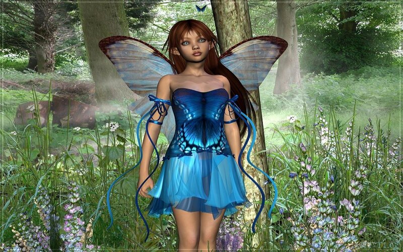 Blue-winged Fairy — Blue, Serene, Afternoon