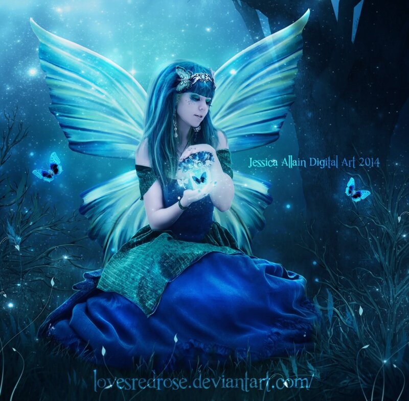 Blue-winged Fairy — Blue, Serene