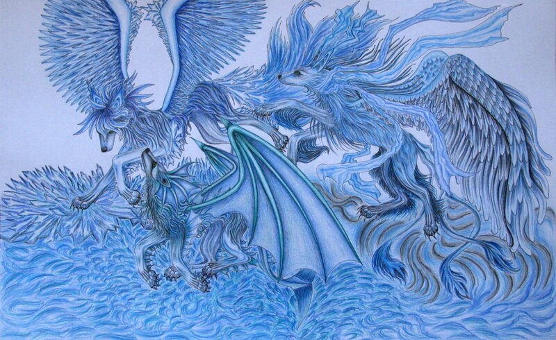 Blue Winged Wolf Creatures