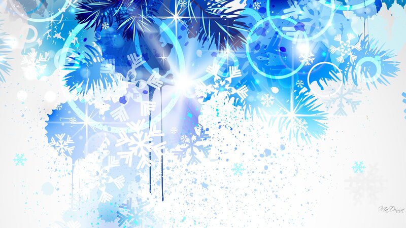 Blue Winter Abstract Art