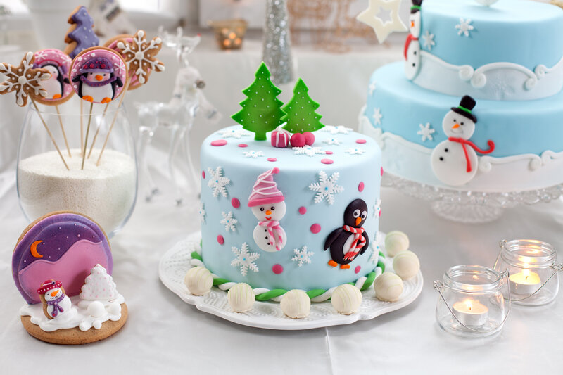 Blue Winter Cake — Light Blue, Festive