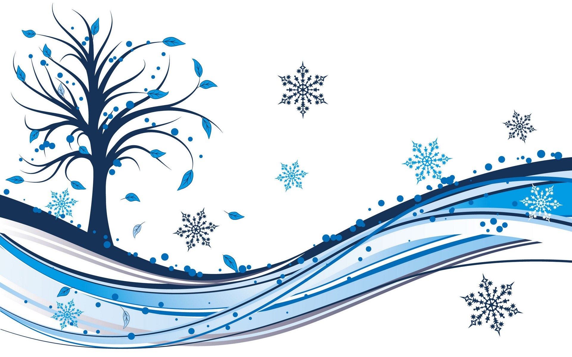 blue winter tree design