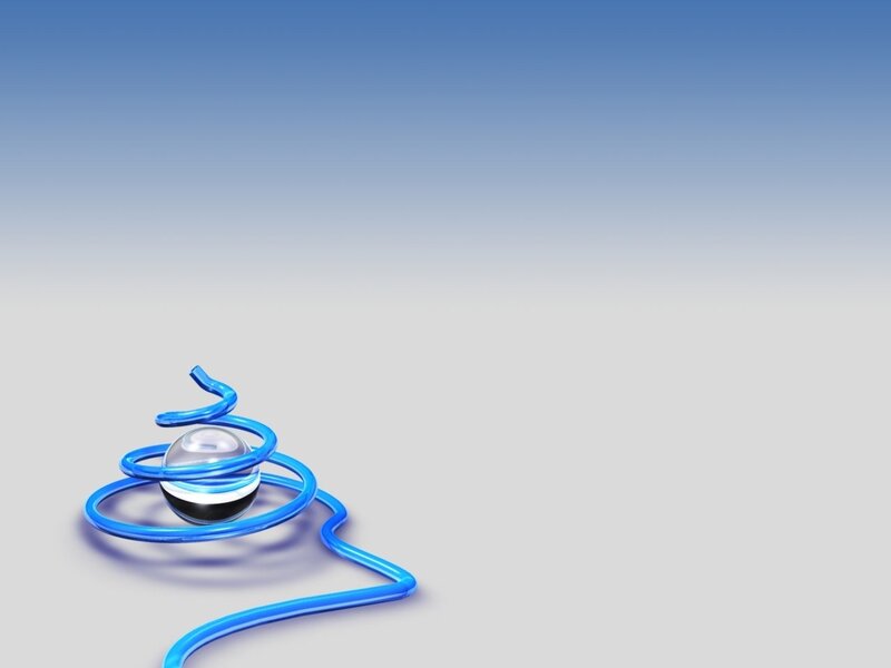 Blue wire coil with sphere