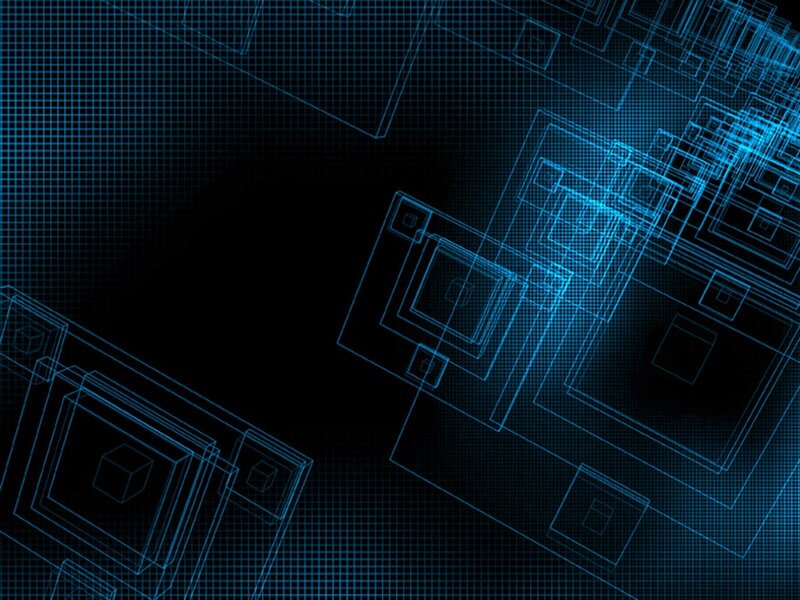 Blue Wireframe Cubes