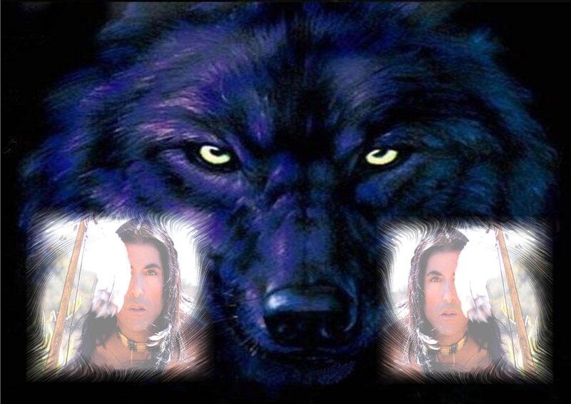 Blue Wolf and Man