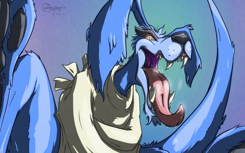 Blue Wolf-like Creature — Aggressive
