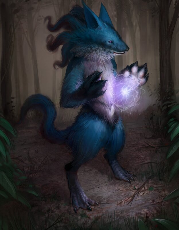 Blue Wolf-like Creature — Dramatic