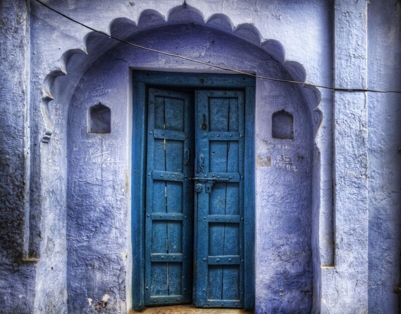 Blue Wooden Door — Dramatic