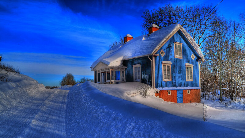 Blue Wooden House — Dramatic