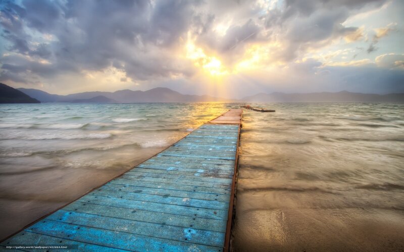 Blue Wooden Pier — Dramatic