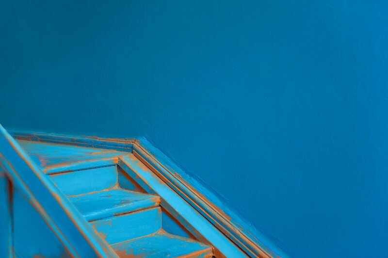 Blue Wooden Stairs