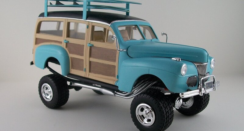 Blue Woodie Car