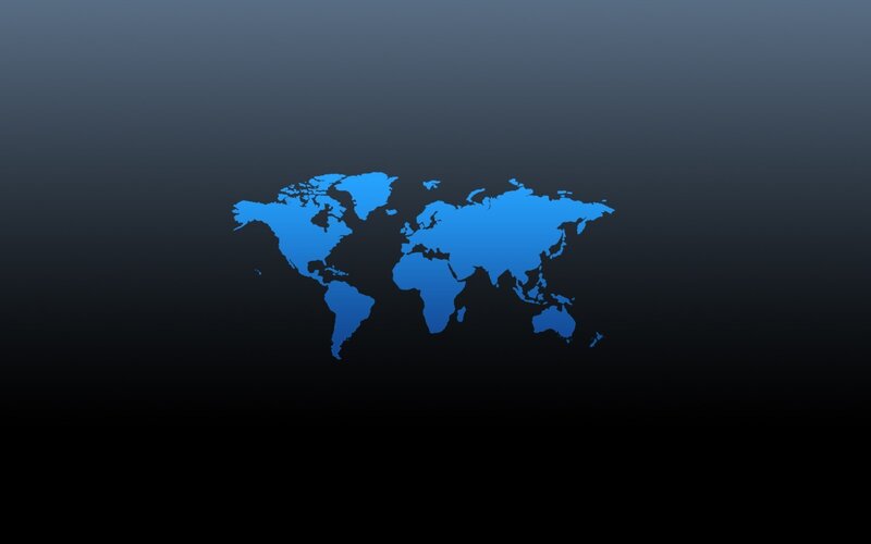 Blue World Map — Minimalist