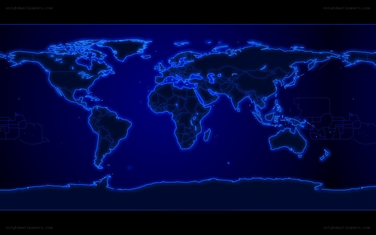 blue world map outline