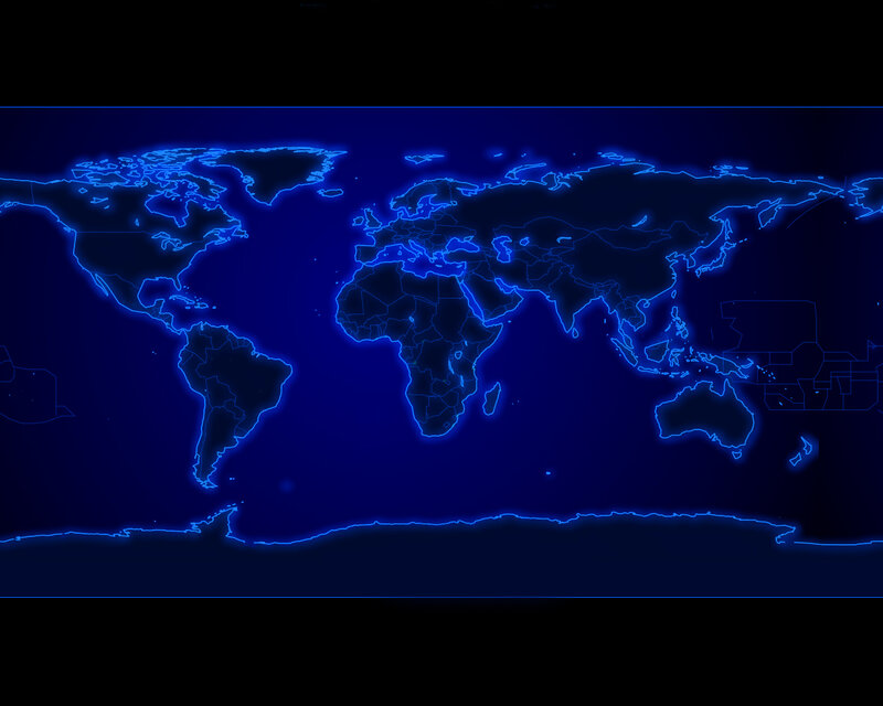 blue world map outline