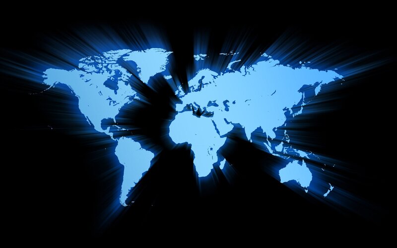 Blue World Map