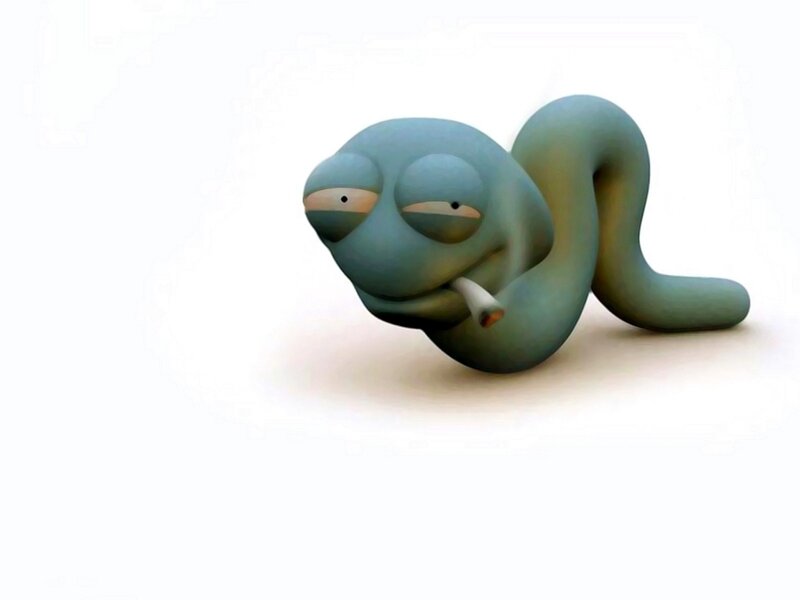 Blue Worm Smoking