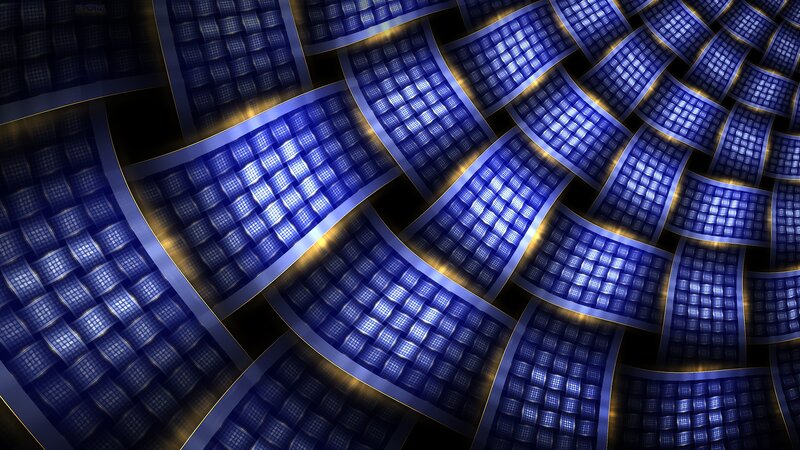 Blue Woven Panels — Dramatic, Digital Art