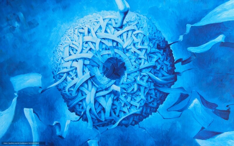 Blue woven sphere artwork