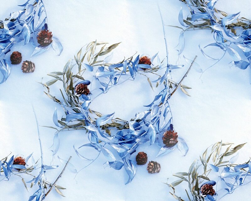 Blue Wreath with Pinecones