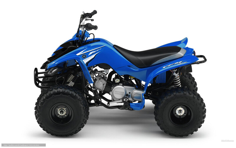 Blue Yamaha Atv — Neutral, Photograph, Black Seat, Tires