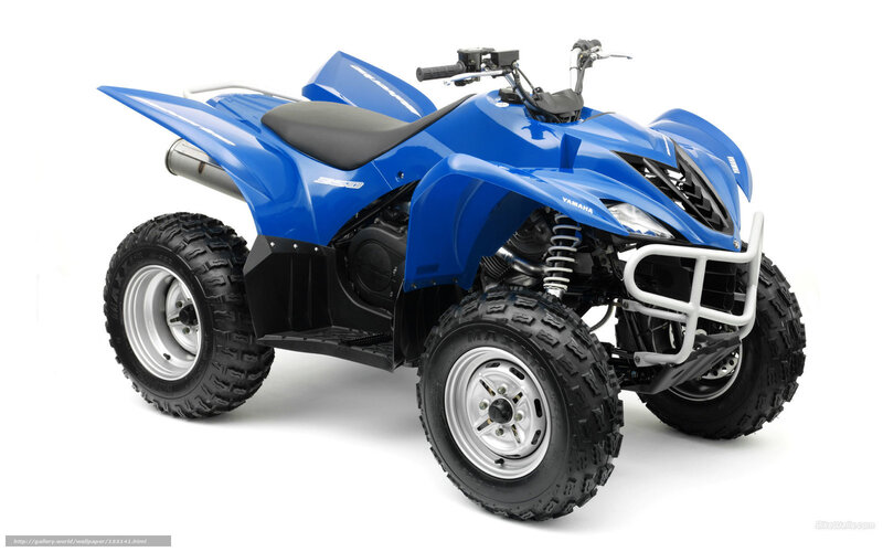 Blue Yamaha ATV — Neutral, Photograph, Seat, Handlebars
