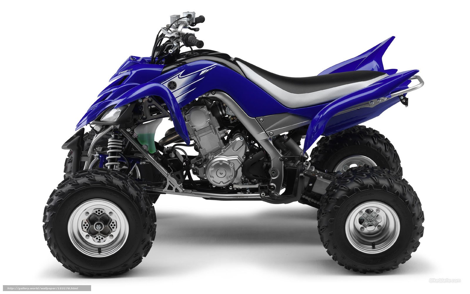 Blue Yamaha ATV side view